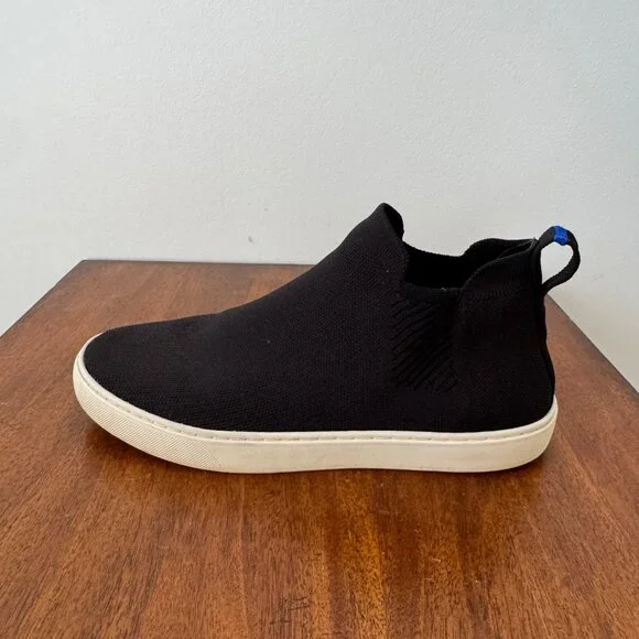 Rothy's The Chelsea Sneaker Boot Black Knit High Ankle - Picture 7 of 14